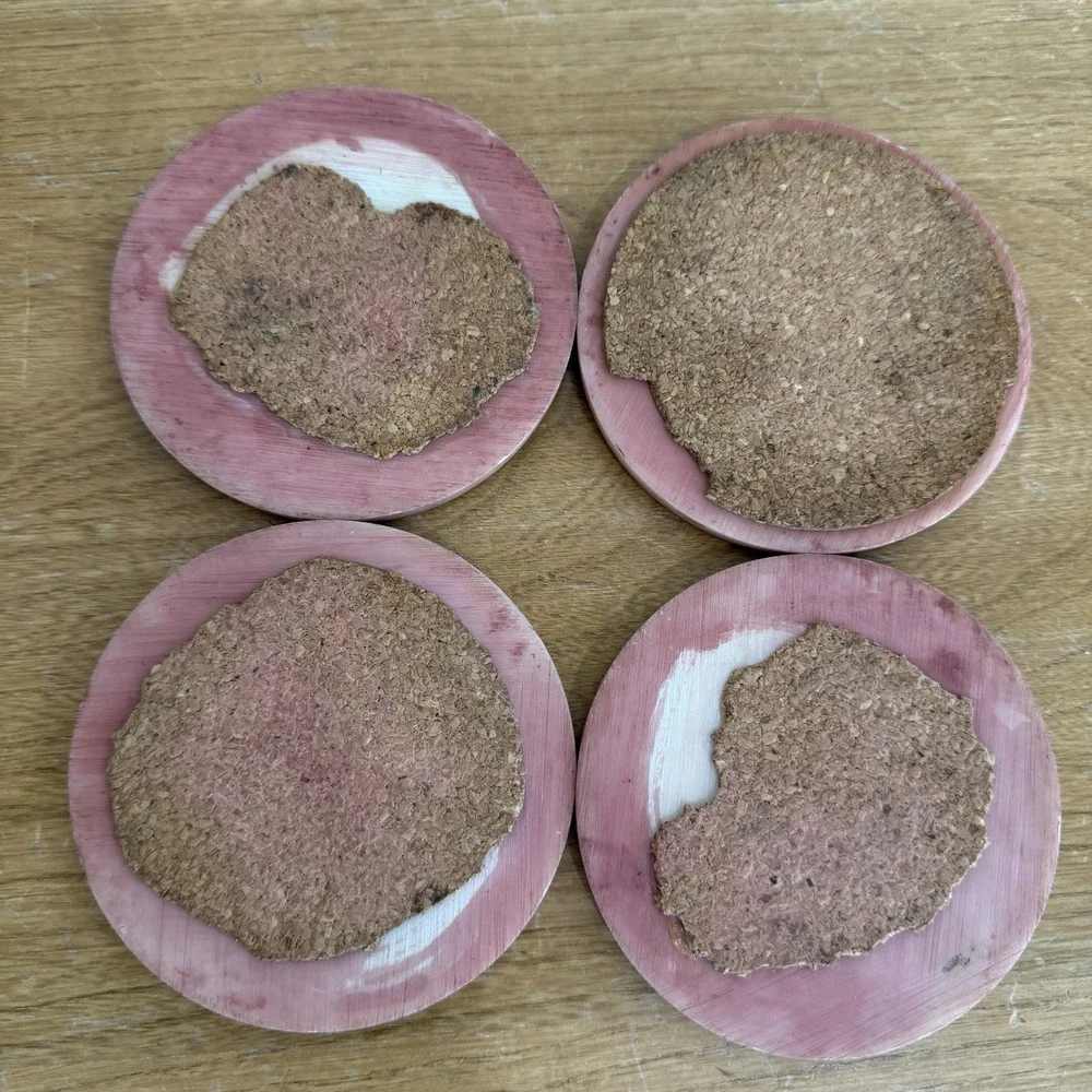 Vintage 3D Rose Bouquet‎ Coaster Set with Matching Holder